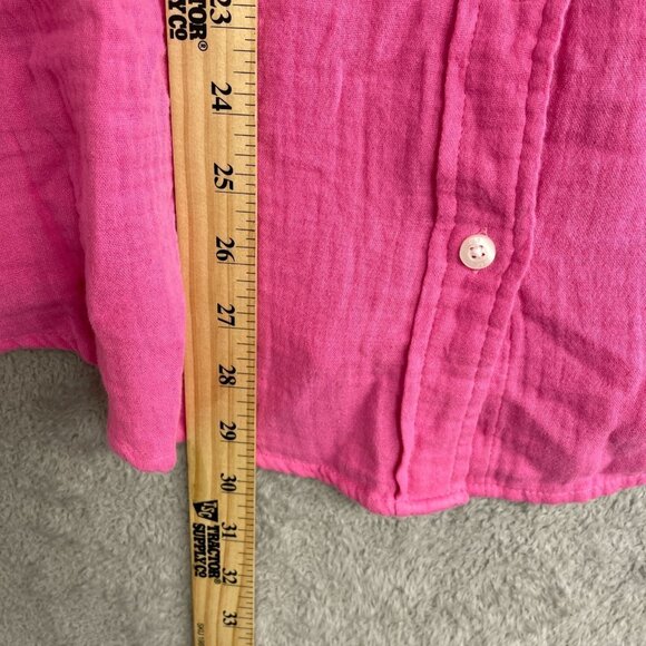 NEW Gap Gauze Women's Size M Pink Button-Down Long-Sleeve Shirt 100% Cotton - Picture 6 of 10